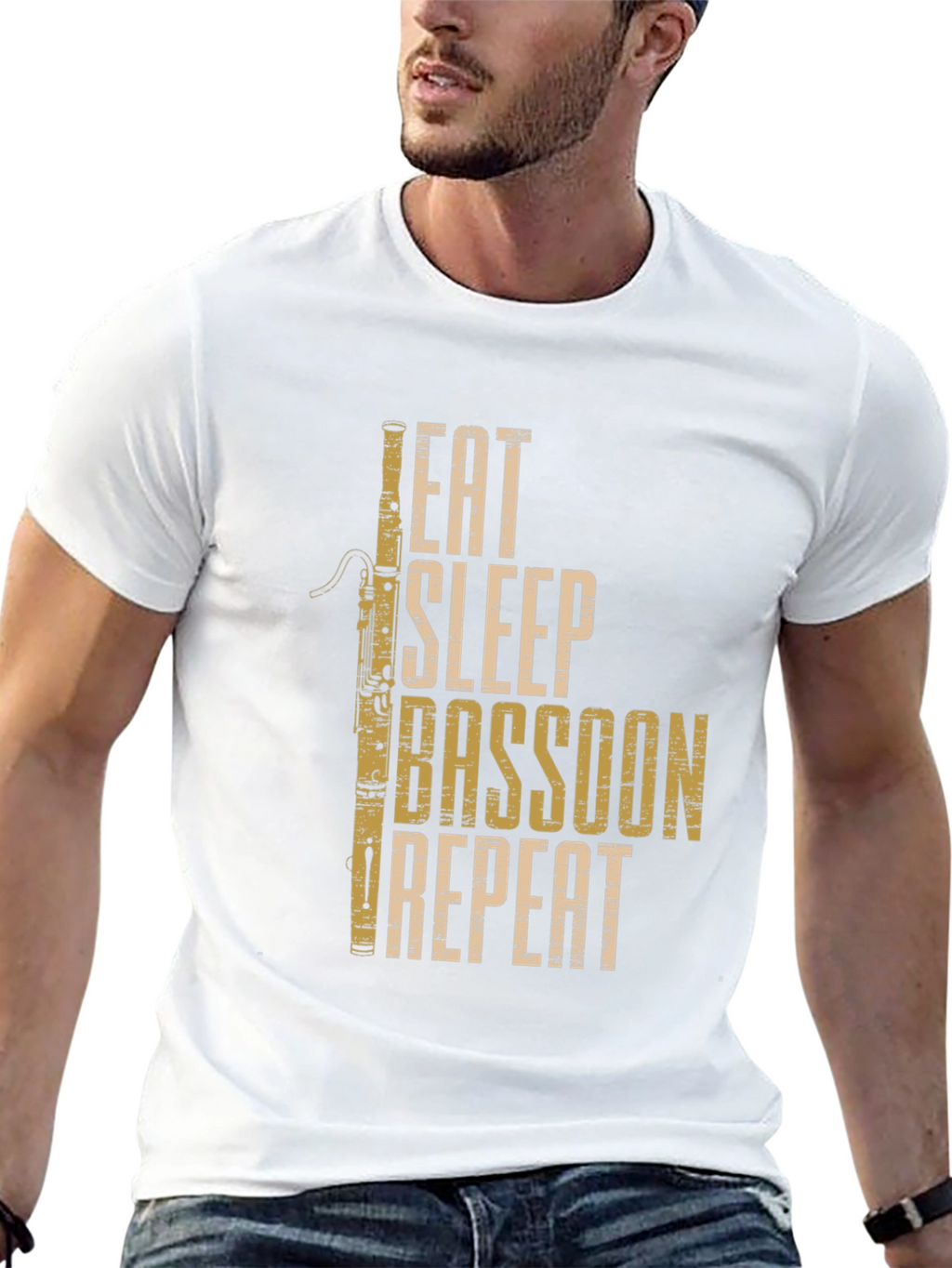 Eat Sleep Bassoon Repeat Black T-Shirt