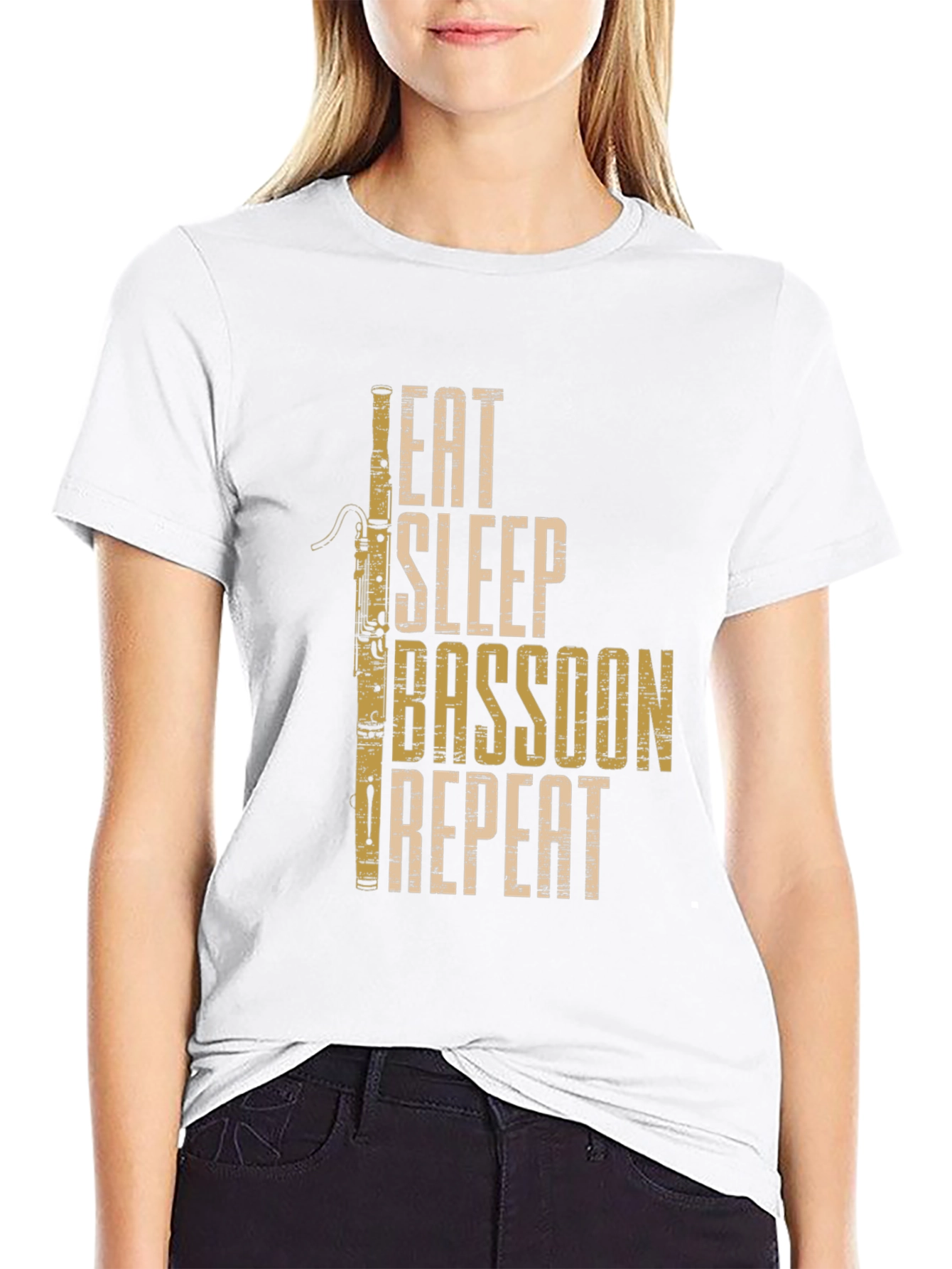 Eat Sleep Bassoon Repeat Black T-Shirt