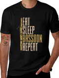 Eat Sleep Bassoon Repeat Black T-Shirt
