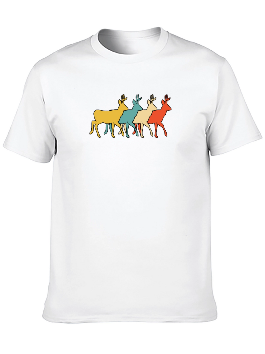 Retro Deer Graphic Tee - Mens Black T-Shirt