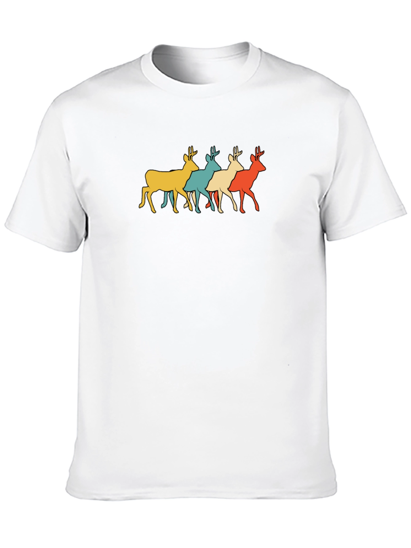 Retro Deer Graphic Tee - Mens Black T-Shirt