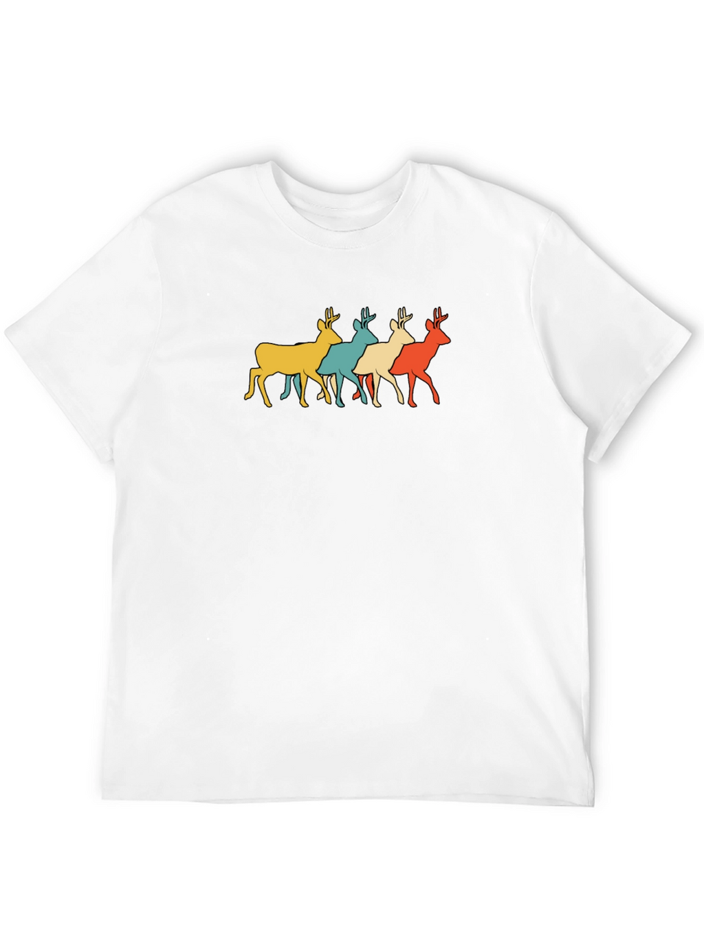 Retro Deer Graphic Tee - Mens Black T-Shirt