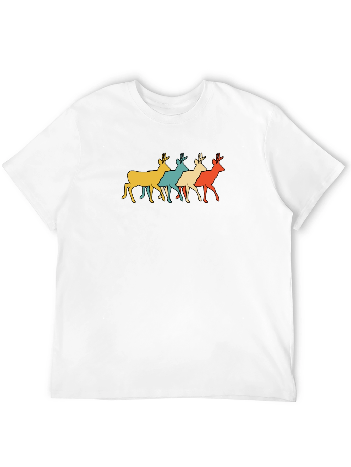 Retro Deer Graphic Tee - Mens Black T-Shirt