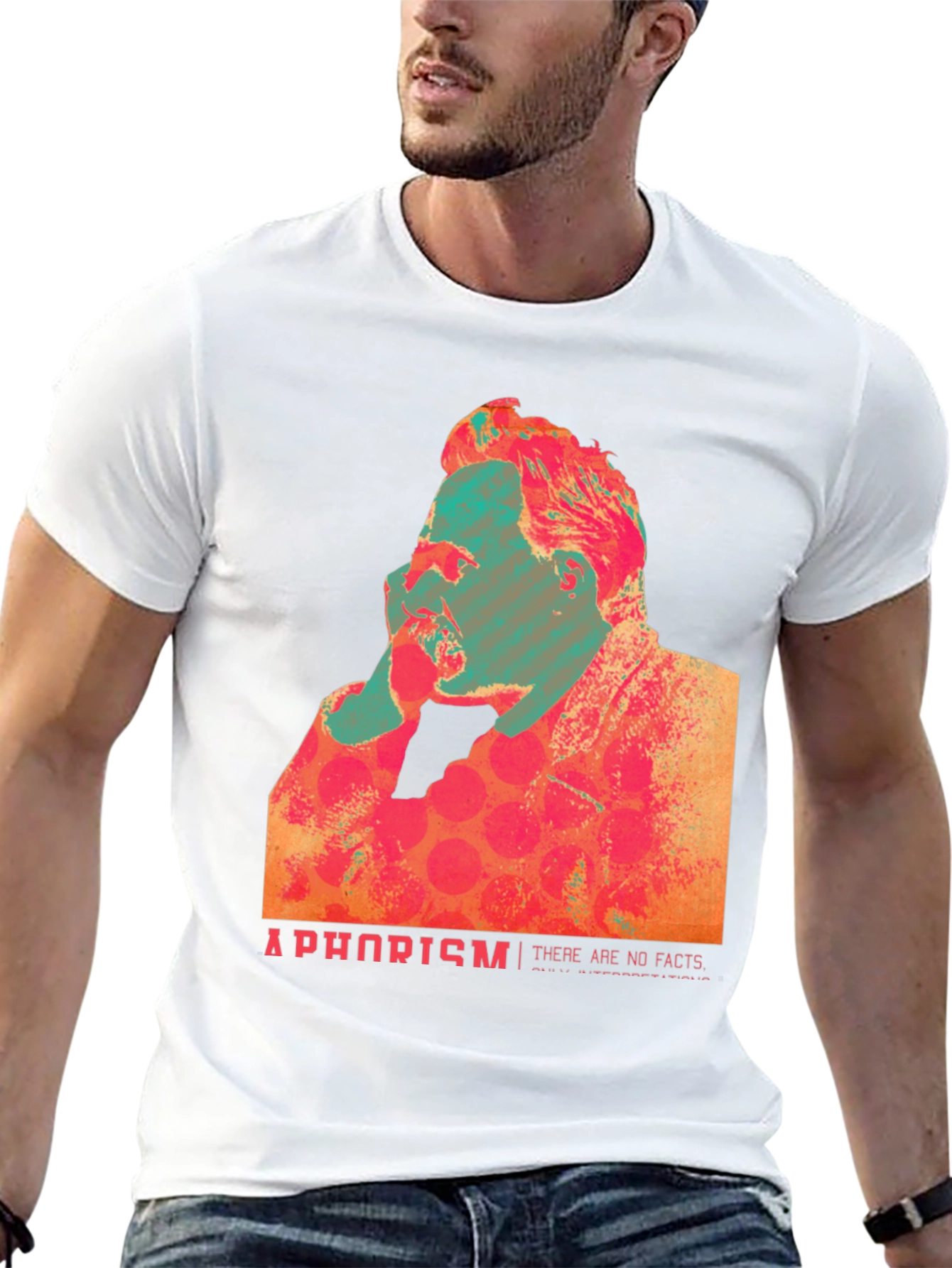 Abstract Nietzsche Quote Graphic T-Shirt