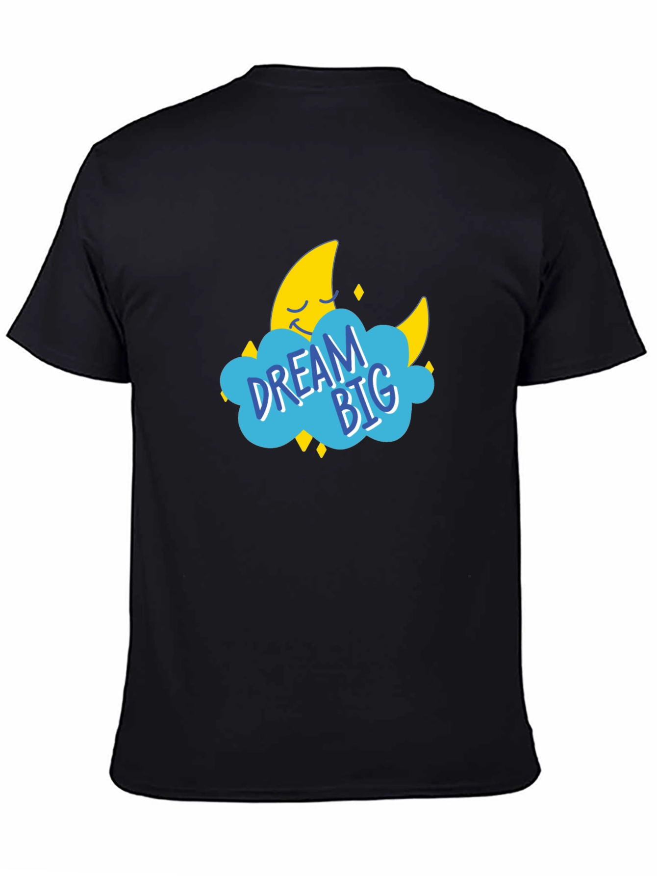 Dream Big Graphic Tee - Black Cotton T-Shirt