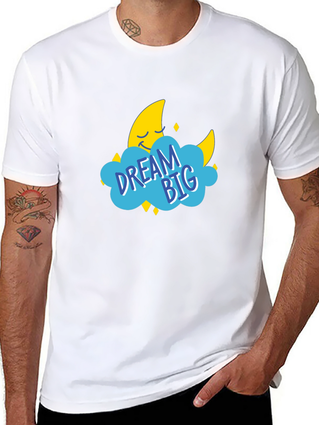 Dream Big Graphic Tee - Black Cotton T-Shirt