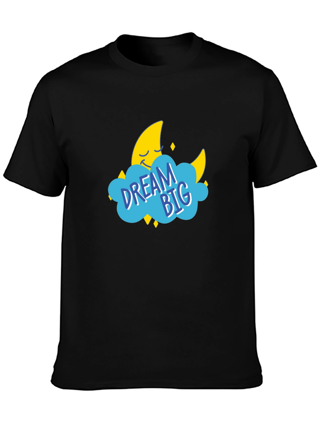 Dream Big Graphic Tee - Black Cotton T-Shirt
