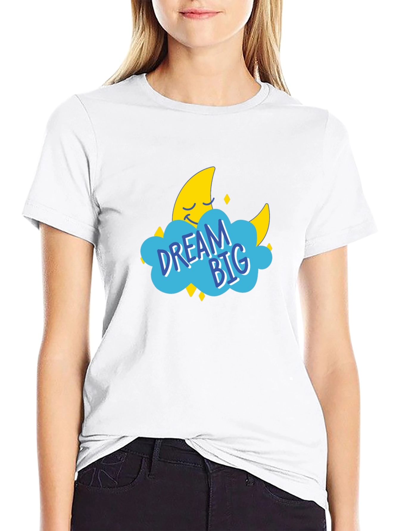 Dream Big Graphic Tee - Black Cotton T-Shirt