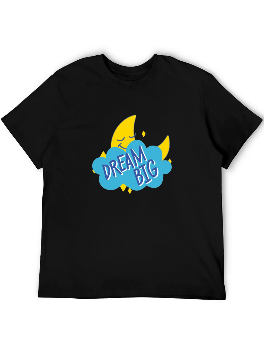 Dream Big Graphic Tee - Black Cotton T-Shirt