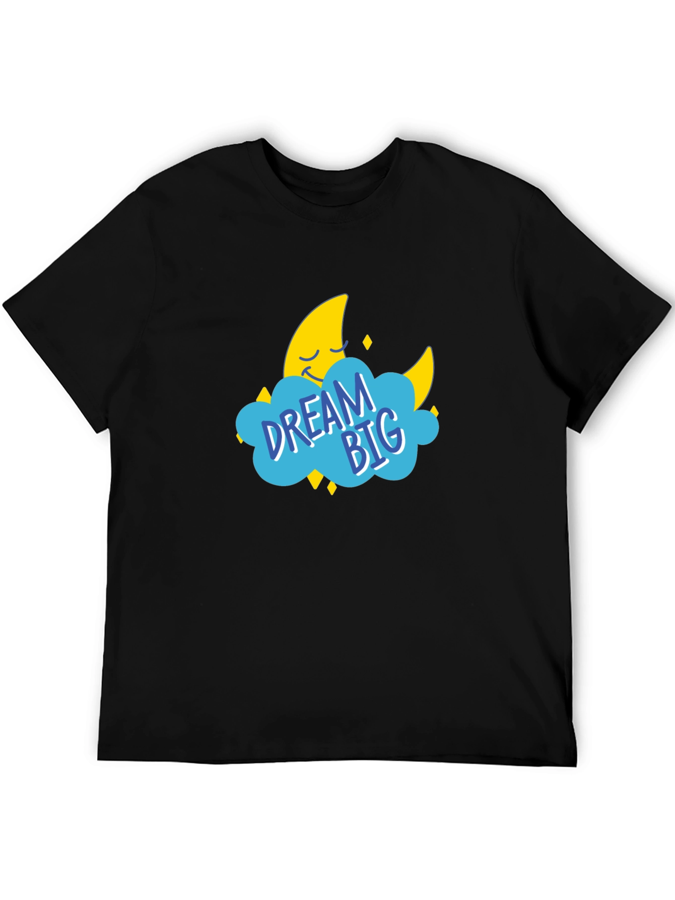 Dream Big Graphic Tee - Black Cotton T-Shirt