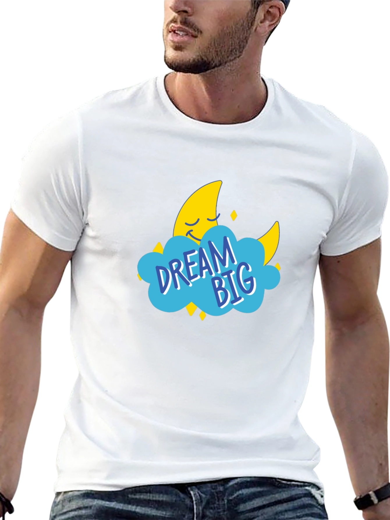 Dream Big Graphic Tee - Black Cotton T-Shirt