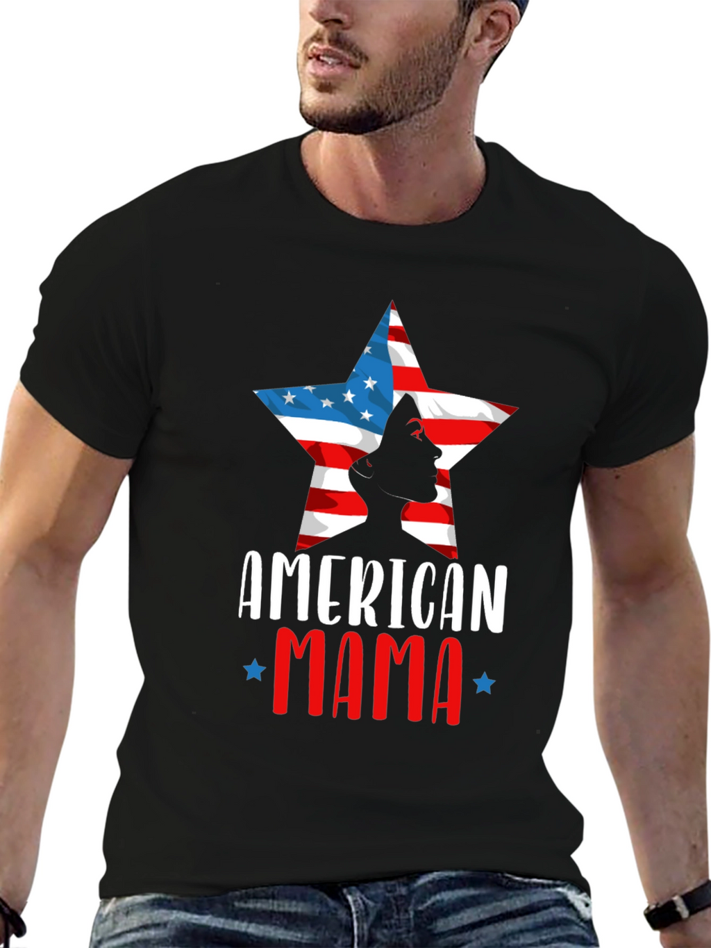 American Mama Patriotic Graphic T-Shirt
