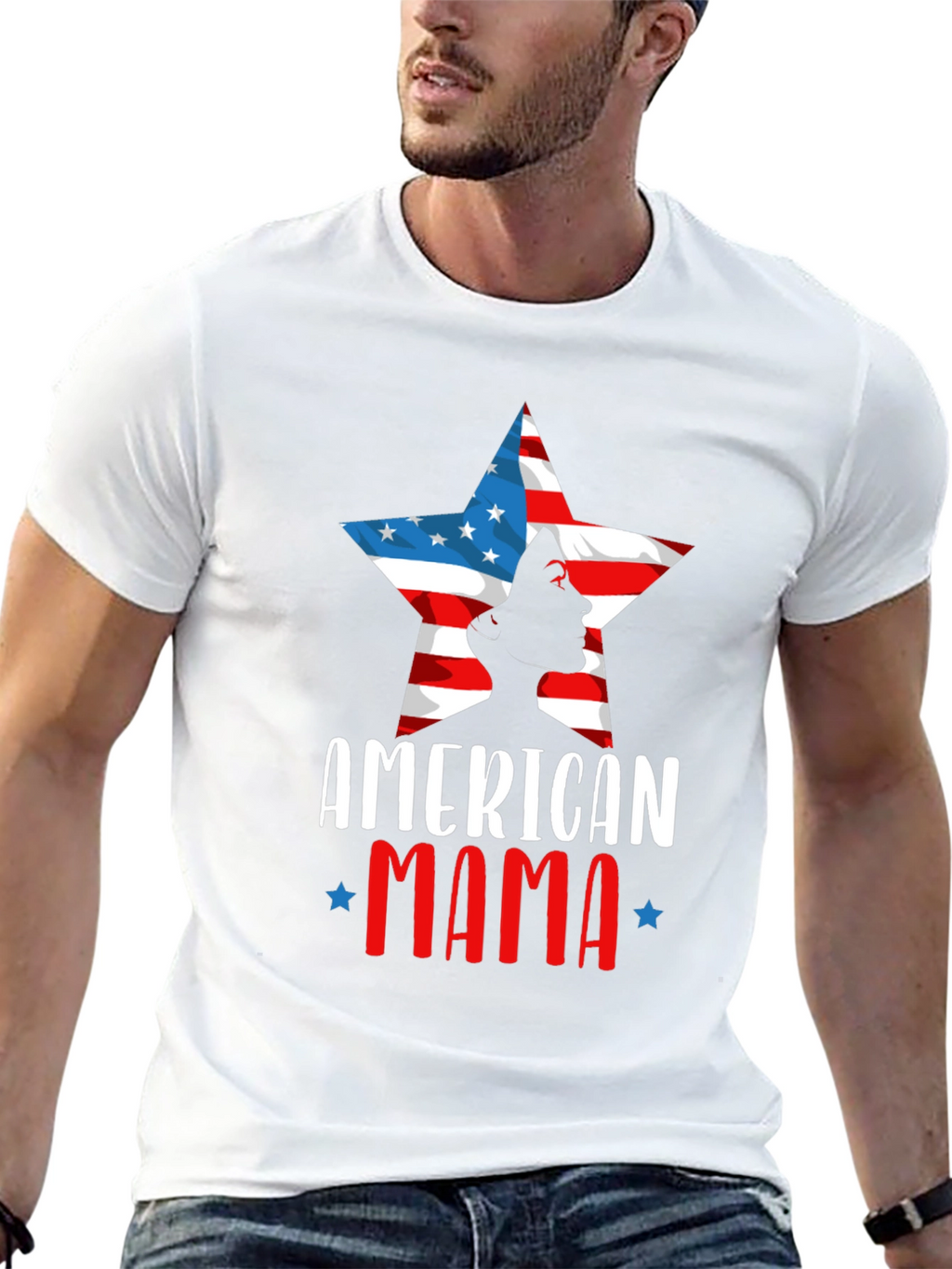 American Mama Patriotic Graphic T-Shirt