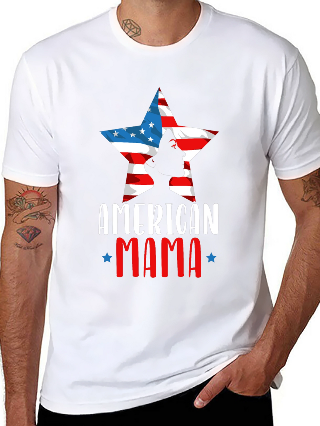 American Mama Patriotic Graphic T-Shirt