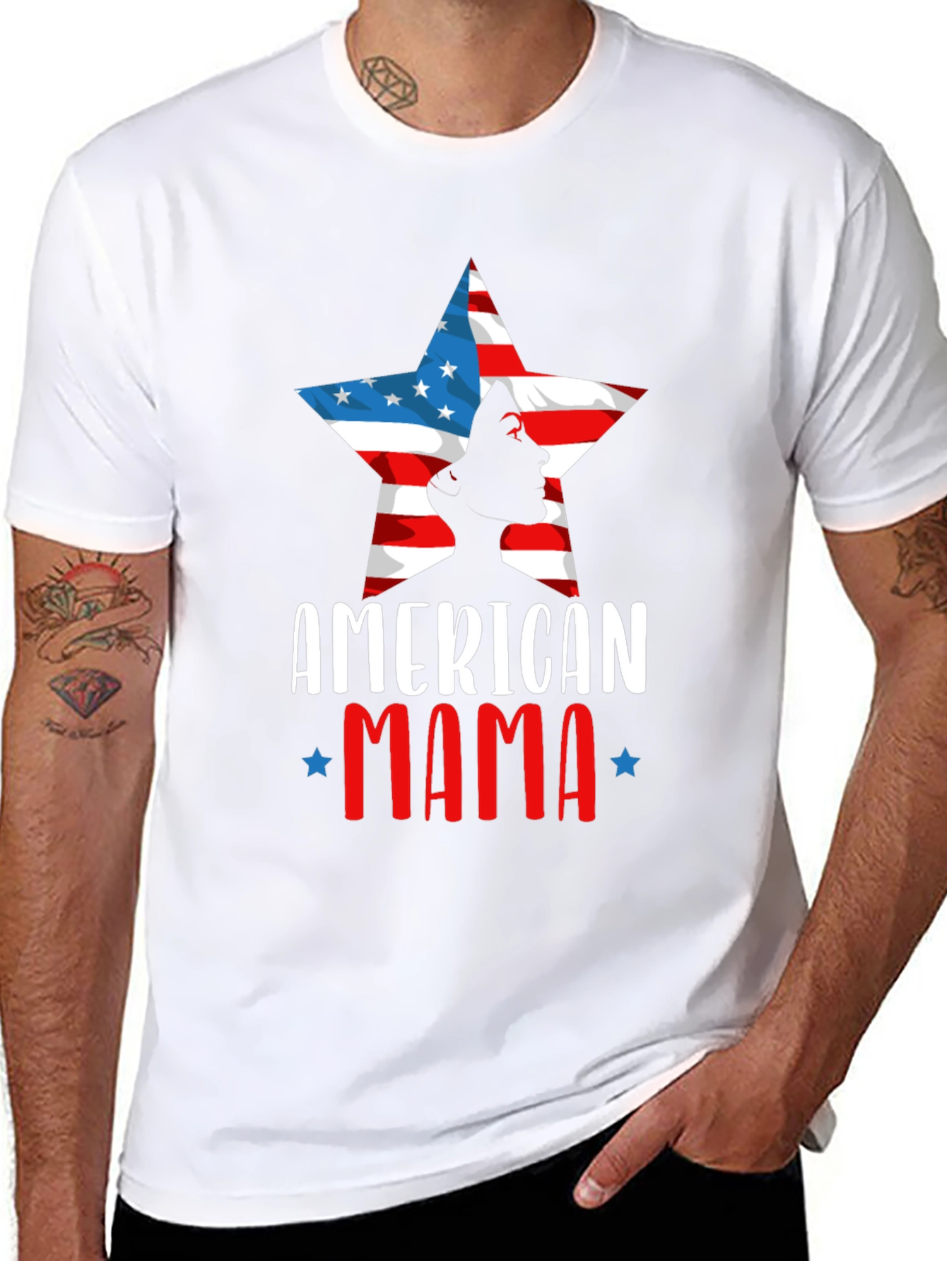 American Mama Patriotic Graphic T-Shirt