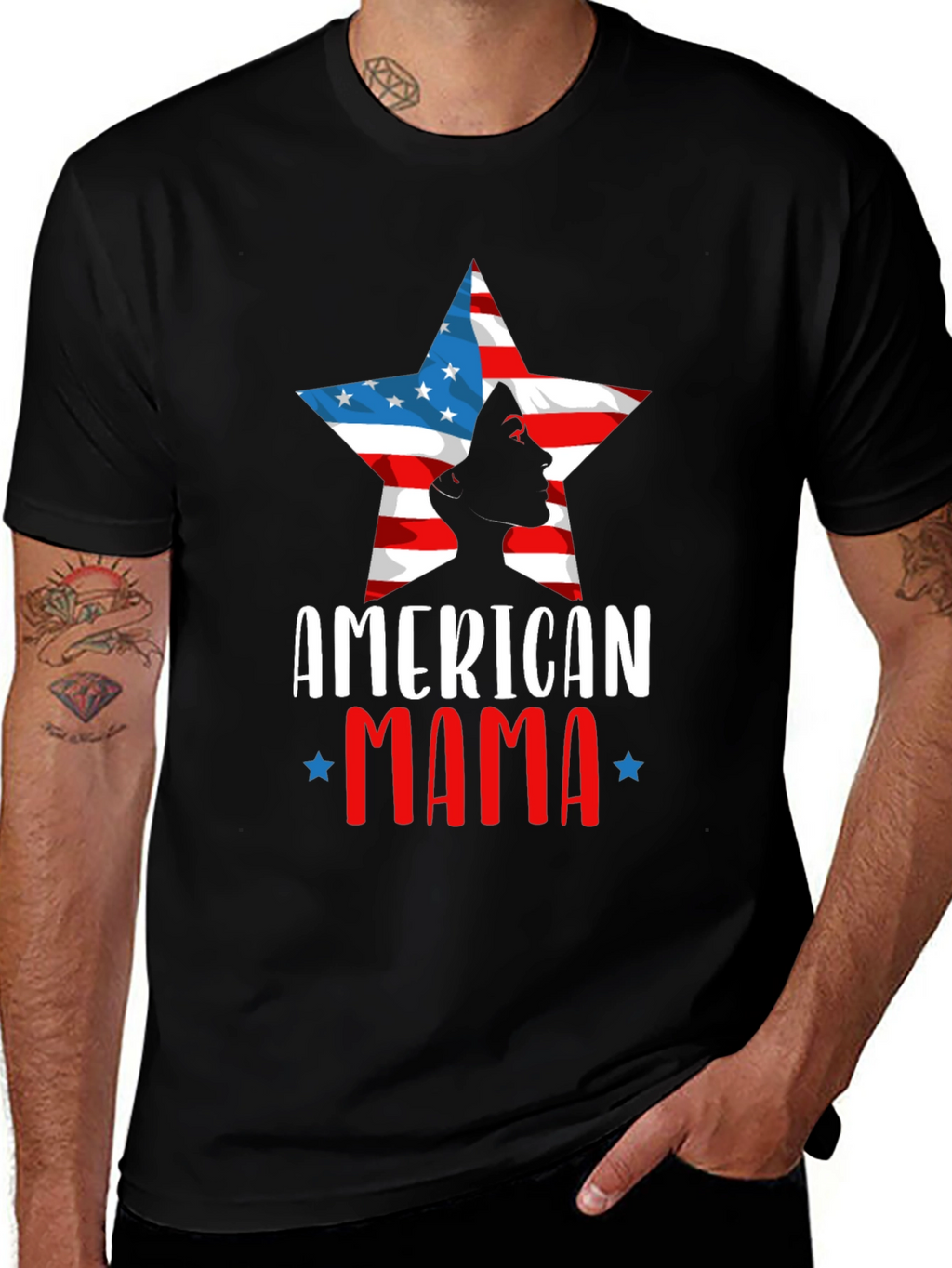 American Mama Patriotic Graphic T-Shirt