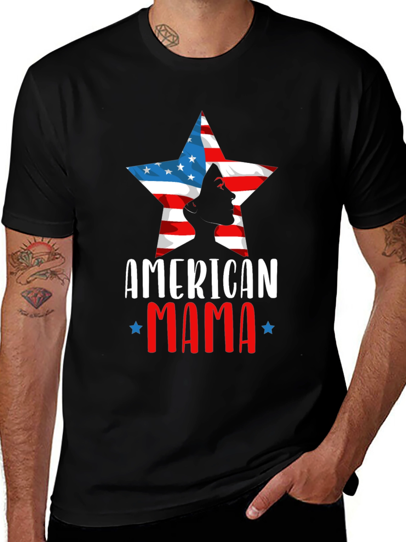 American Mama Patriotic Graphic T-Shirt