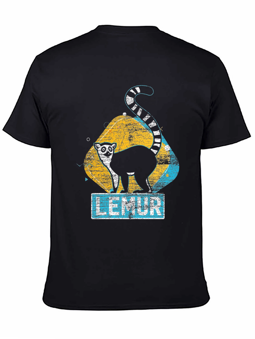 Lemur Graphic Print Black T-Shirt