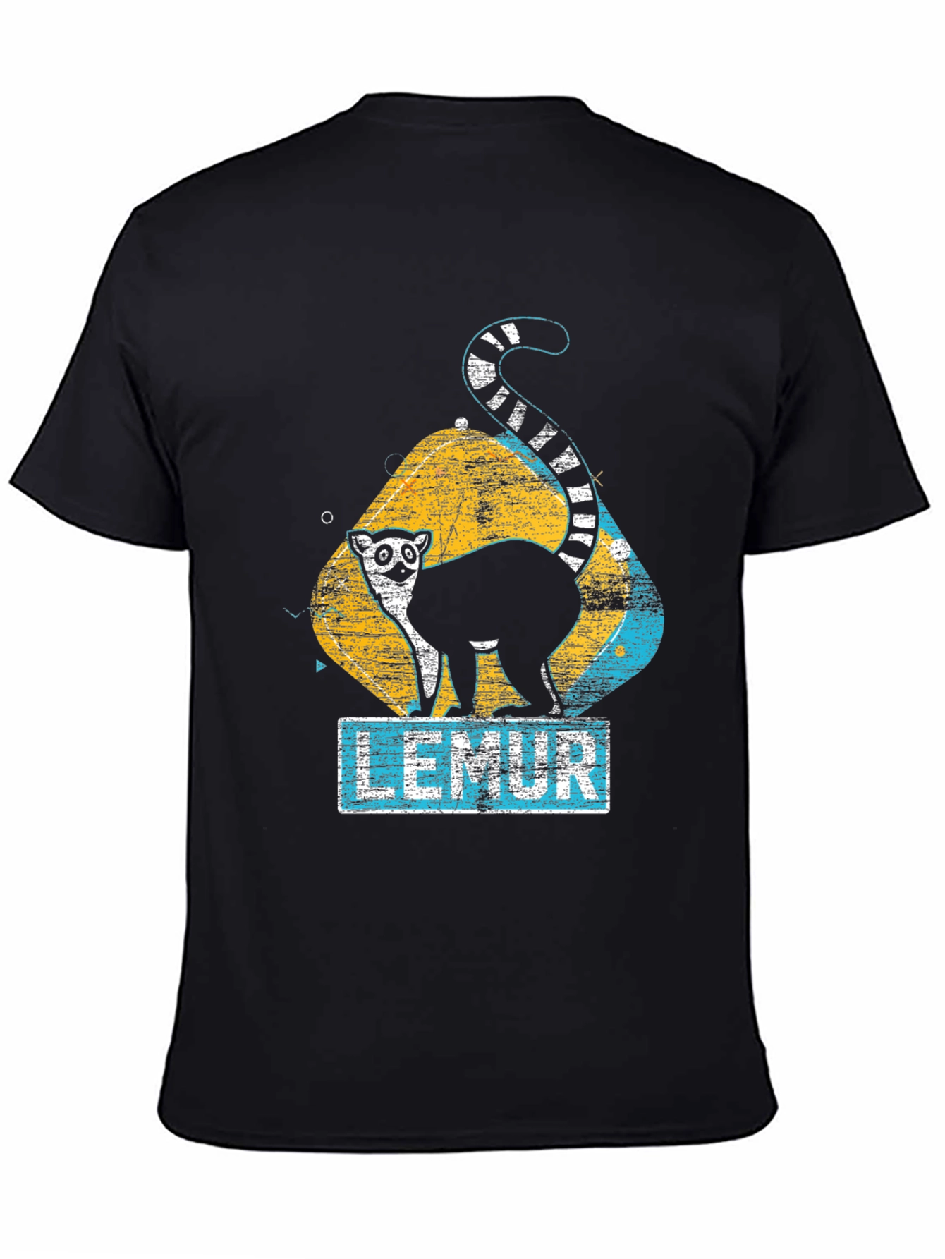Lemur Graphic Print Black T-Shirt