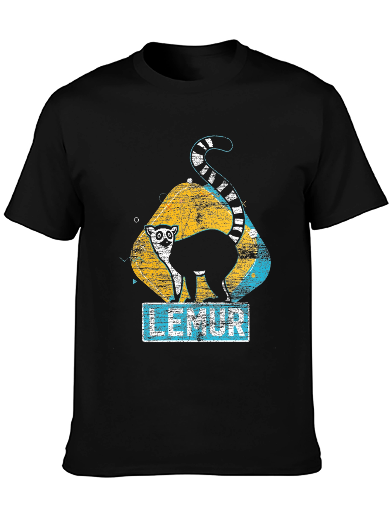 Lemur Graphic Print Black T-Shirt