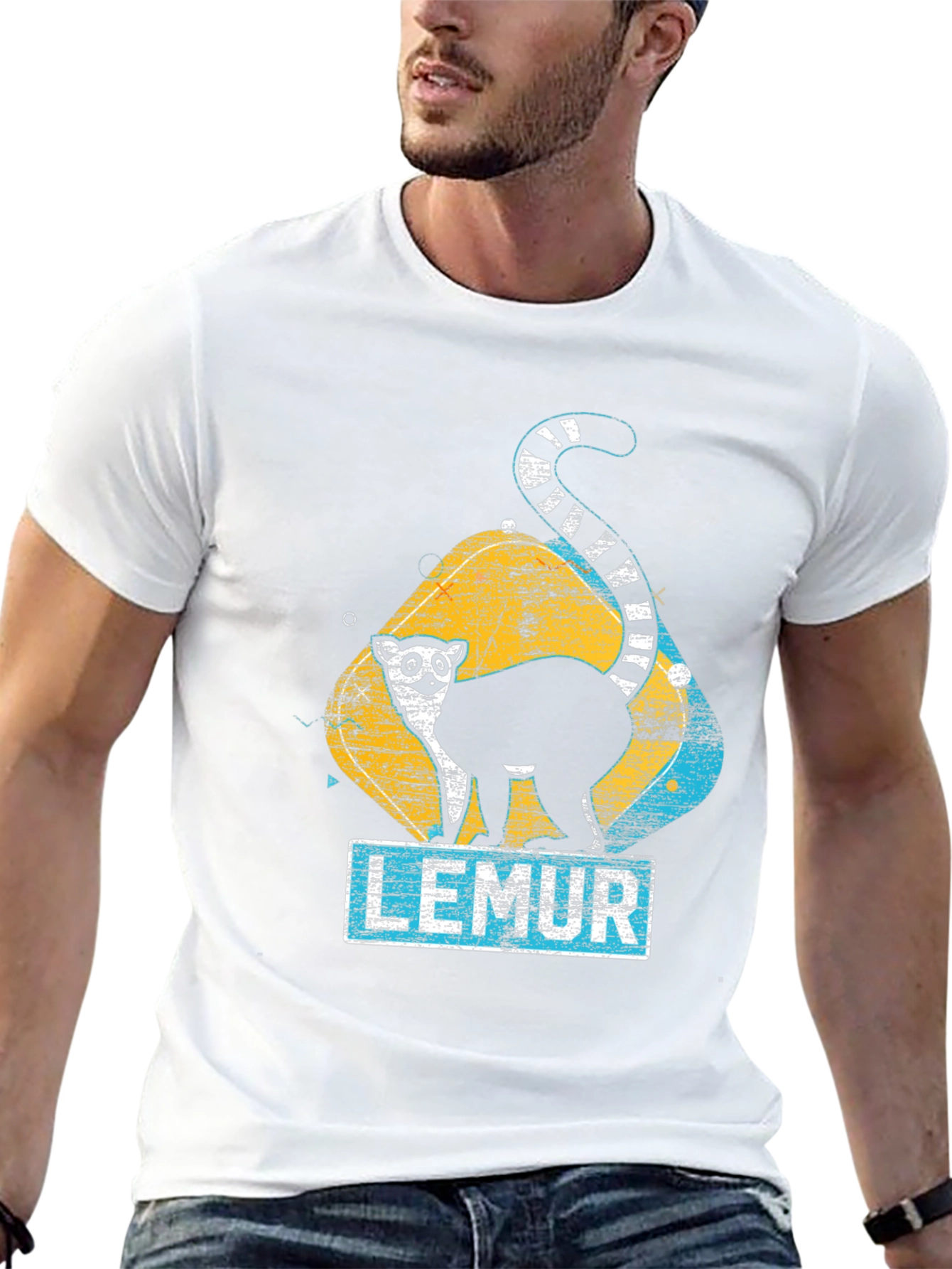 Lemur Graphic Print Black T-Shirt