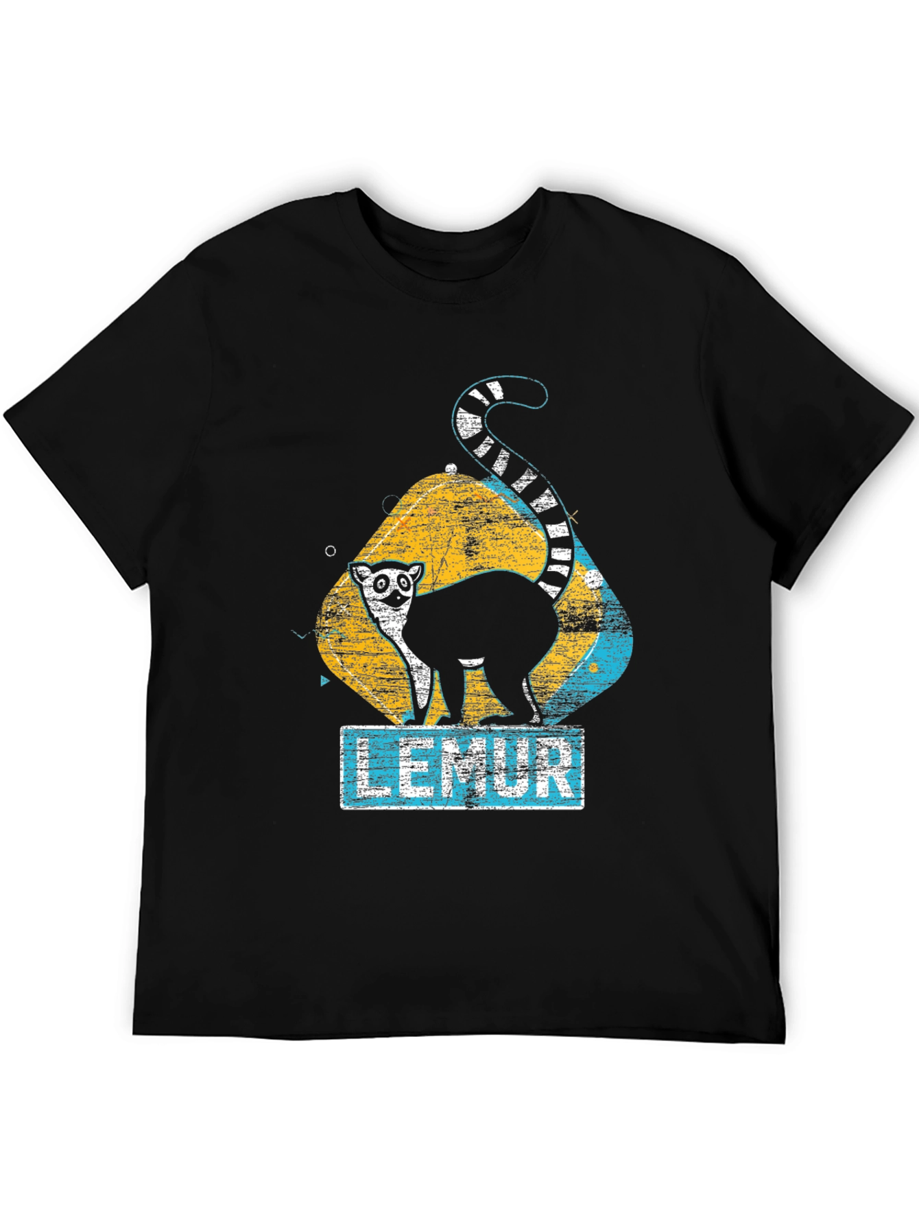 Lemur Graphic Print Black T-Shirt
