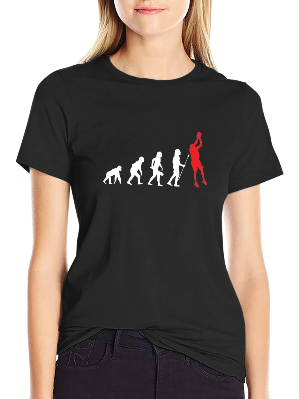 Evolution of Basketball Black Graphic Tee