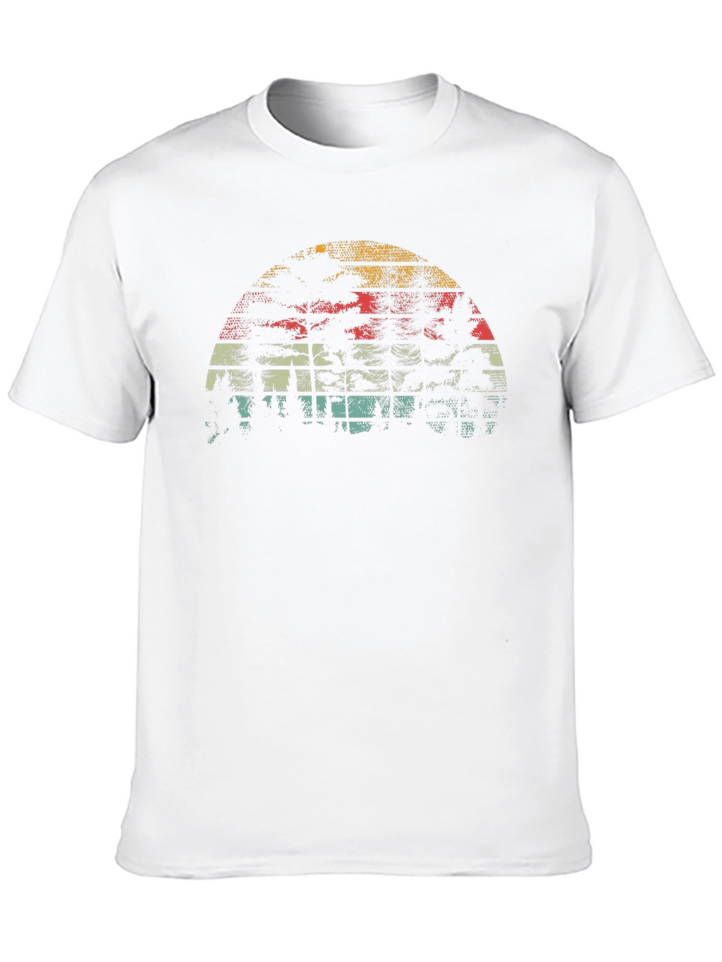 Retro Sunset Graphic Tee - Black Cotton Blend