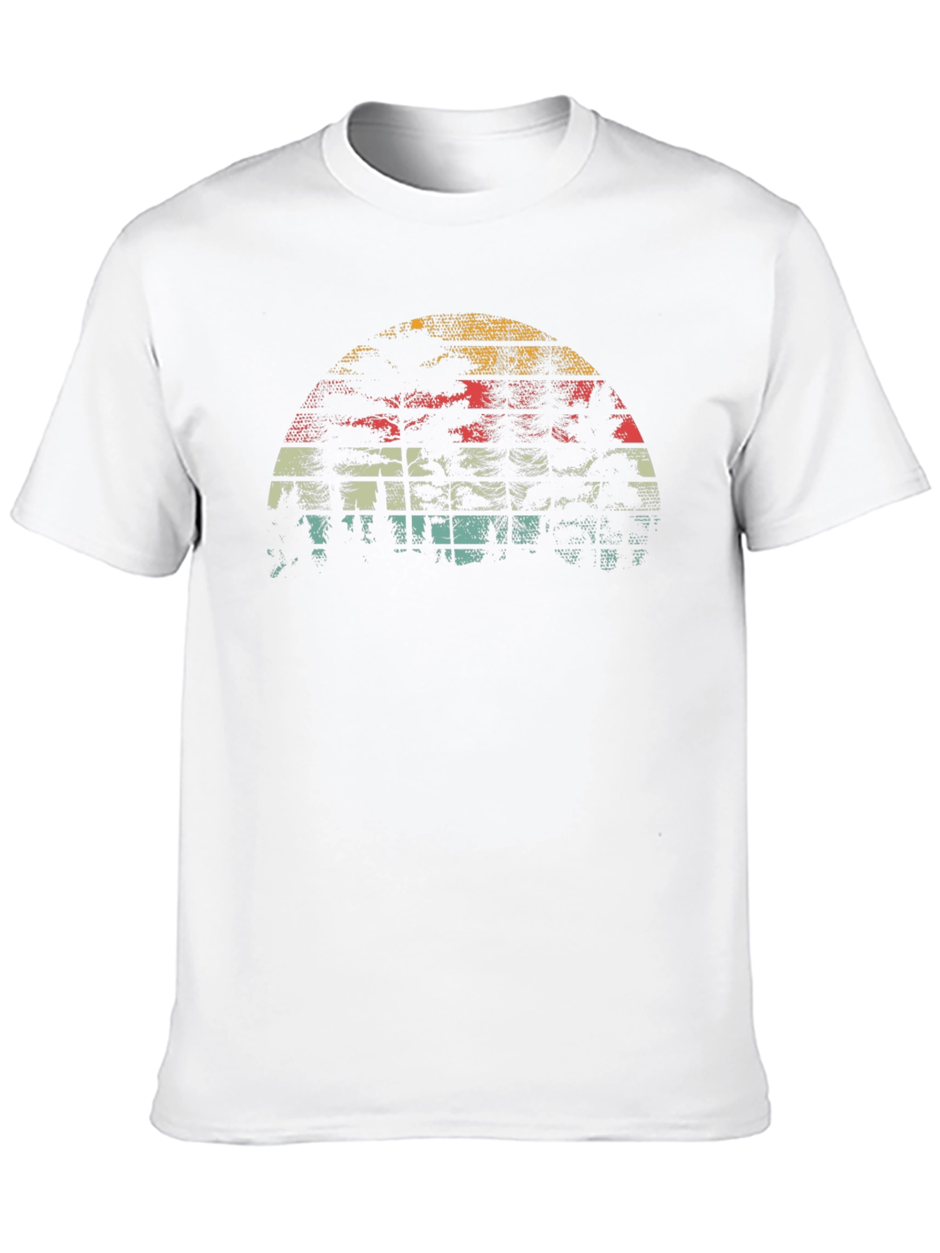 Retro Sunset Graphic Tee - Black Cotton Blend
