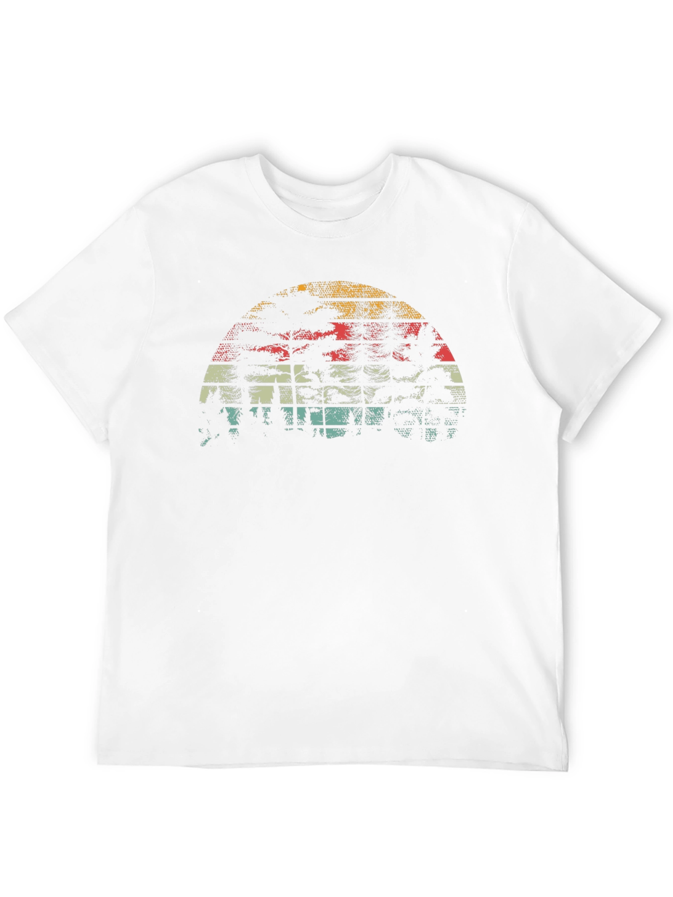 Retro Sunset Graphic Tee - Black Cotton Blend