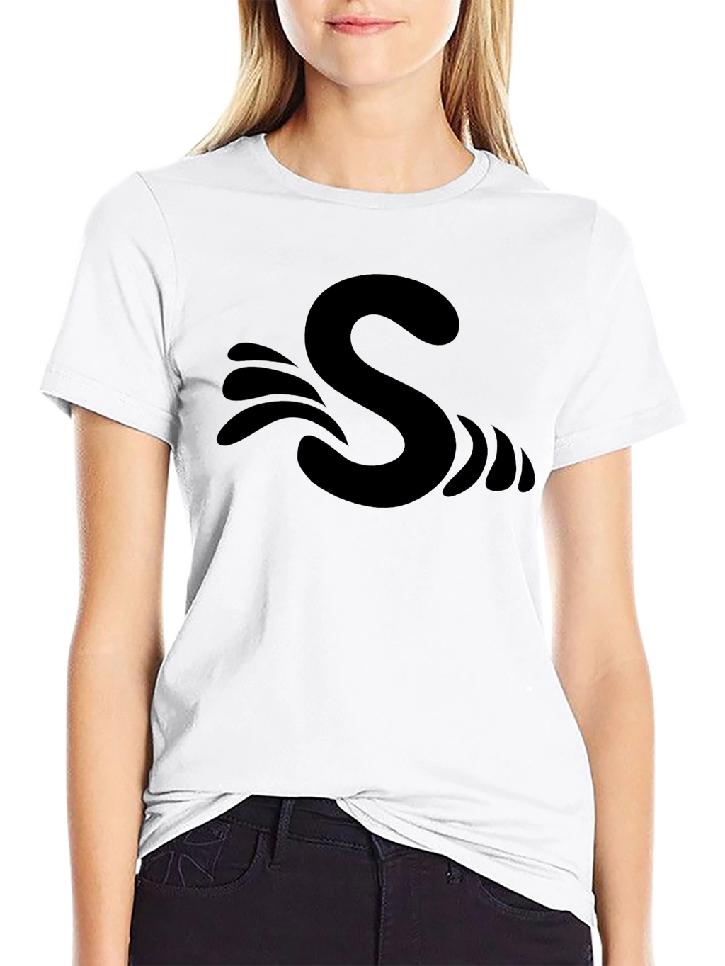 S Wave Black T-Shirt