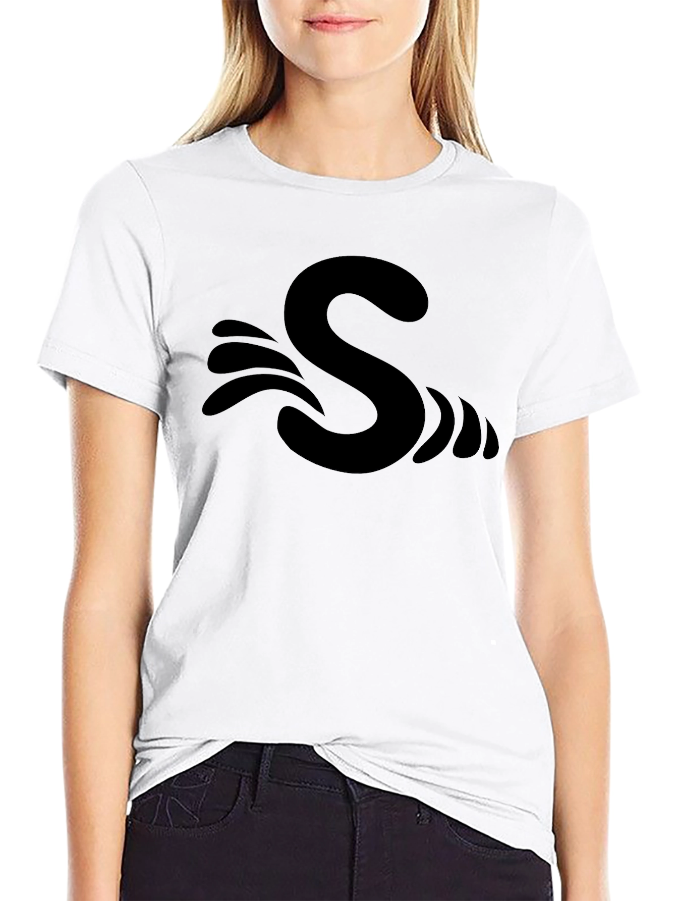 S Wave Black T-Shirt