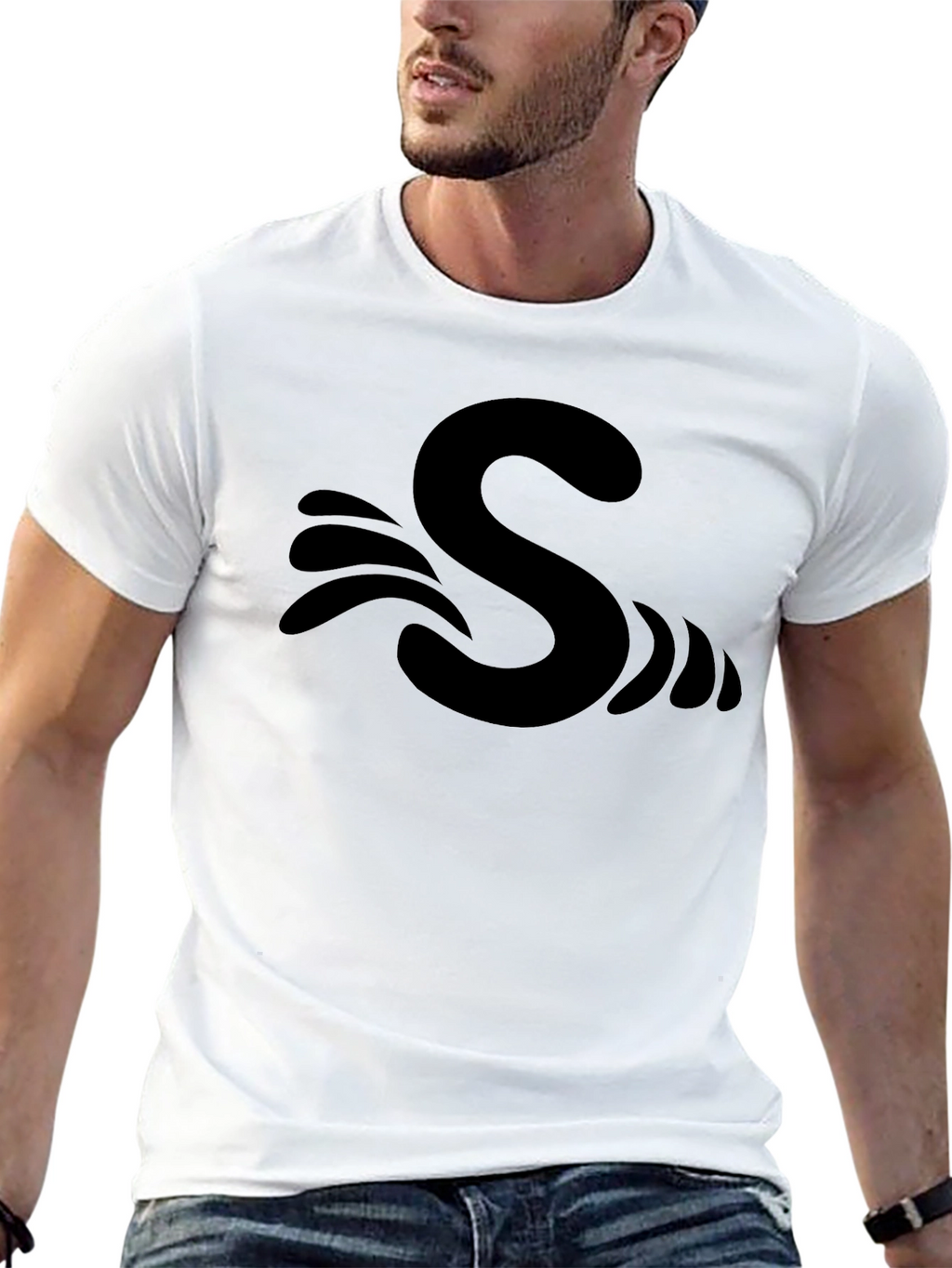 S Wave Black T-Shirt