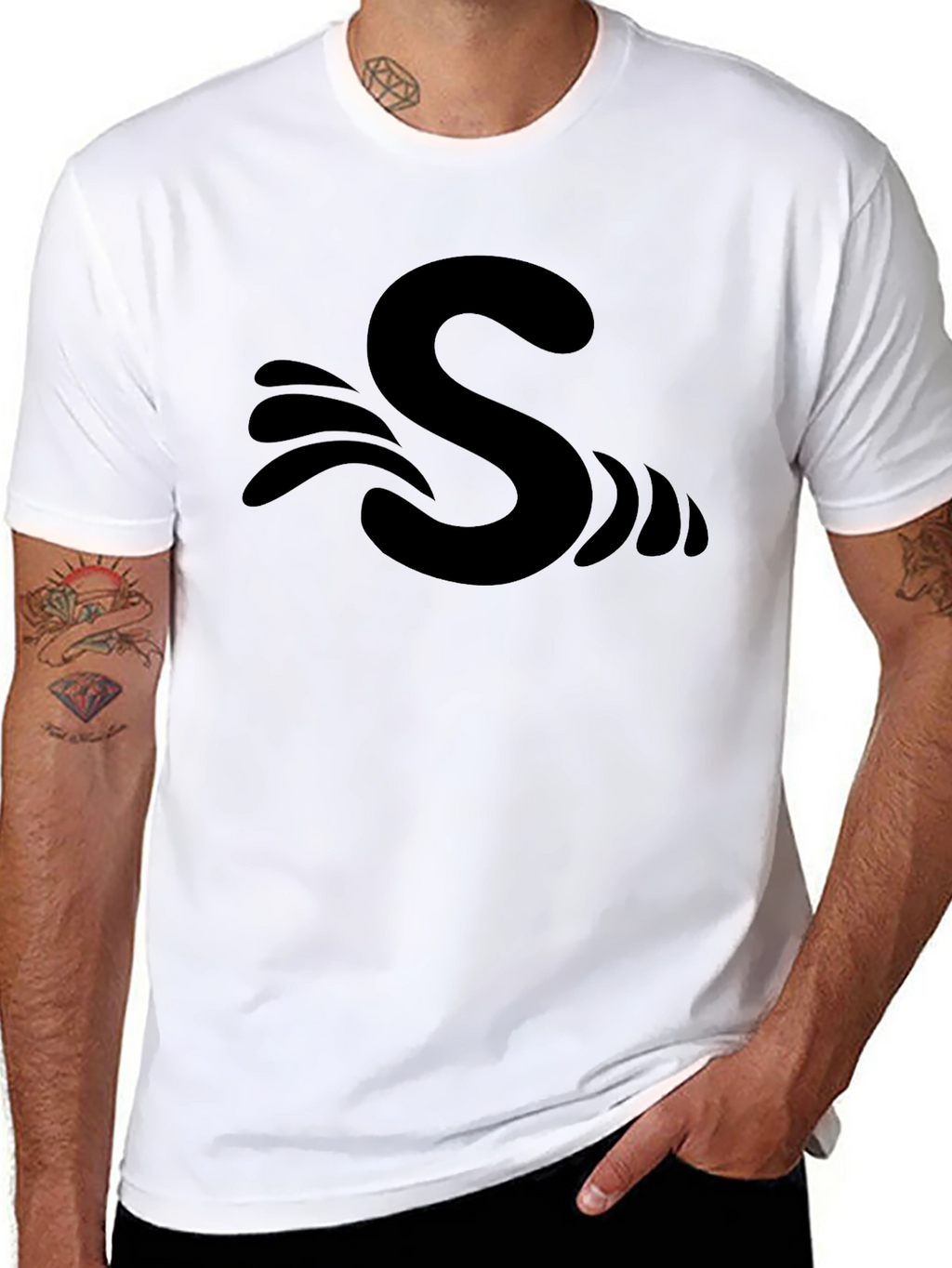 S Wave Black T-Shirt