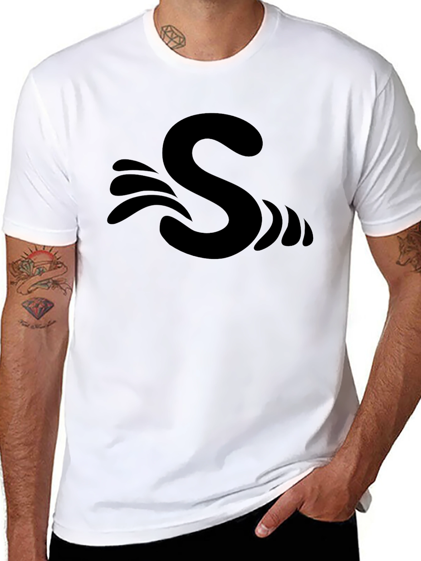 S Wave Black T-Shirt