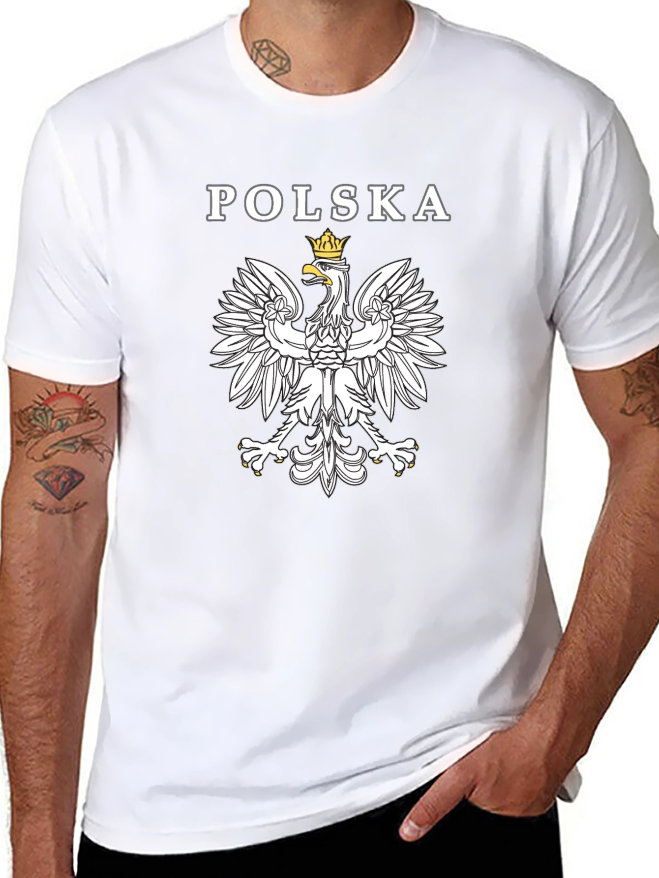 Poland Eagle Crest Graphic T-Shirt - Patriotic Pride