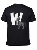 Wolf Cartoon Graphic Black T-Shirt