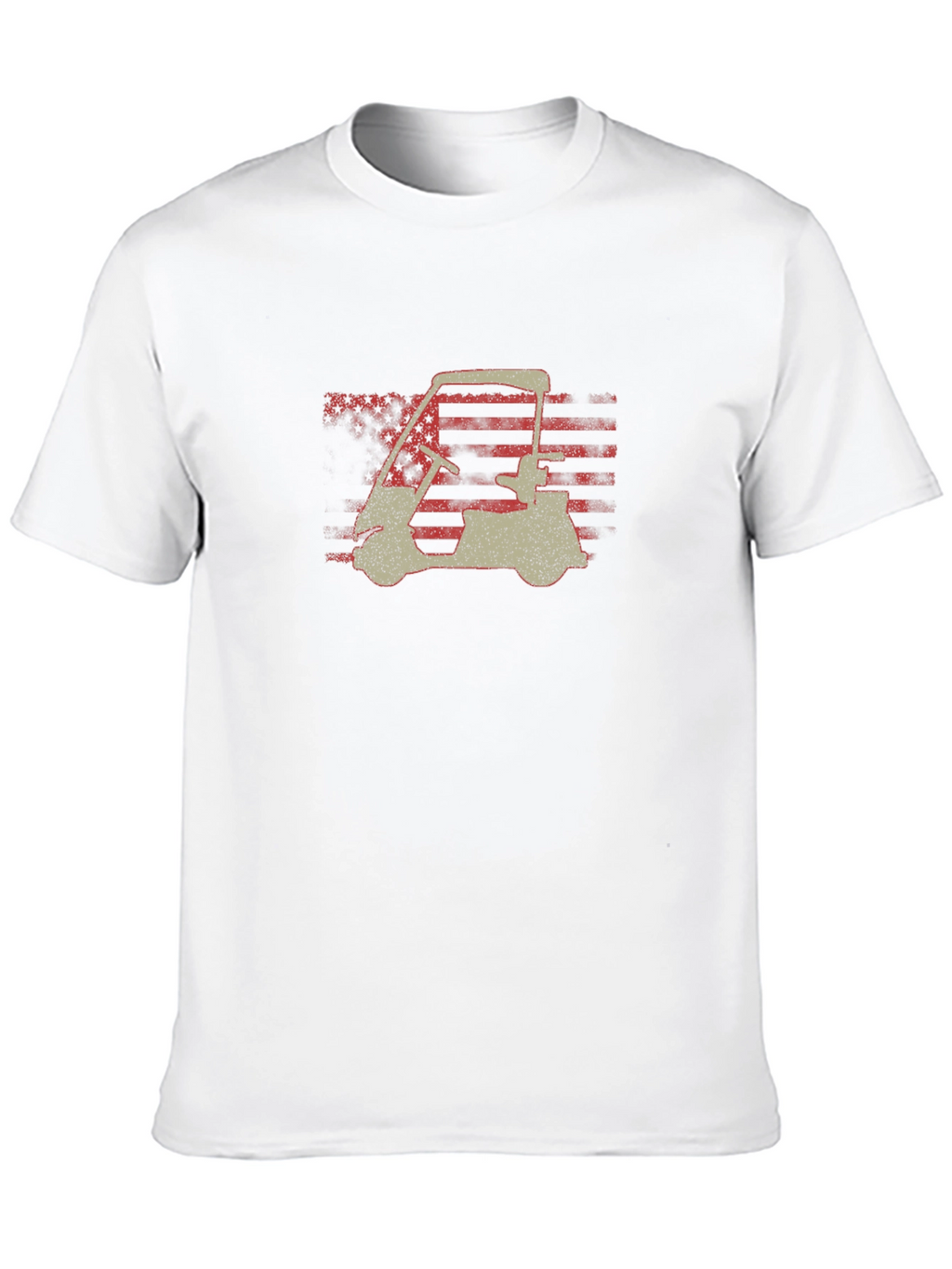 Golf Cart American Flag Graphic Tee - Patriotic Style