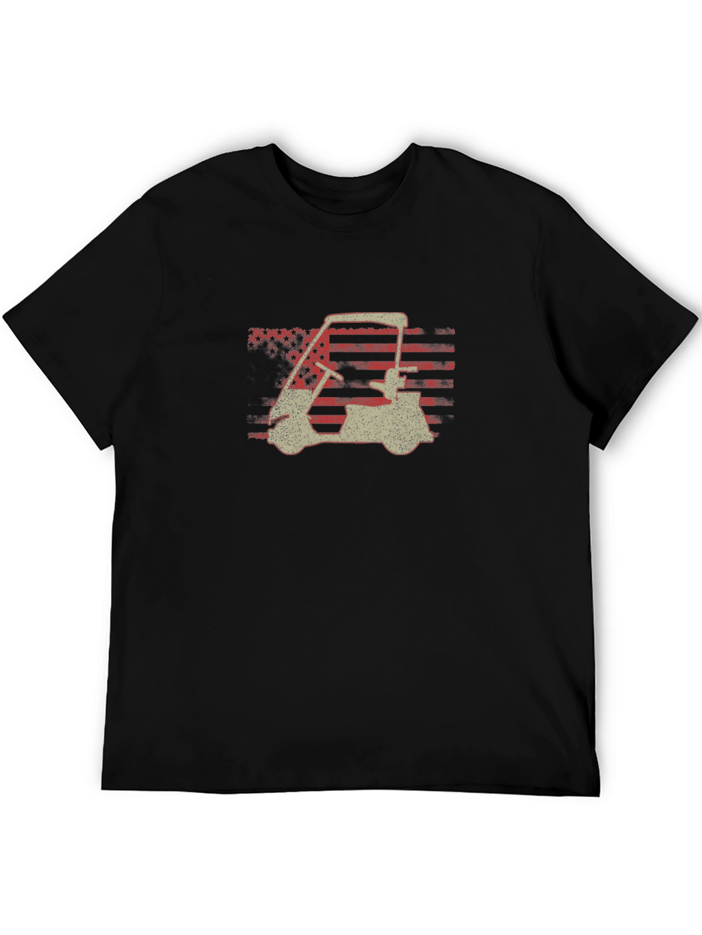 Golf Cart American Flag Graphic Tee - Patriotic Style