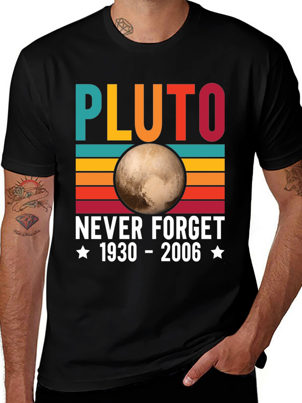 Retro Pluto Never Forget Graphic T-Shirt