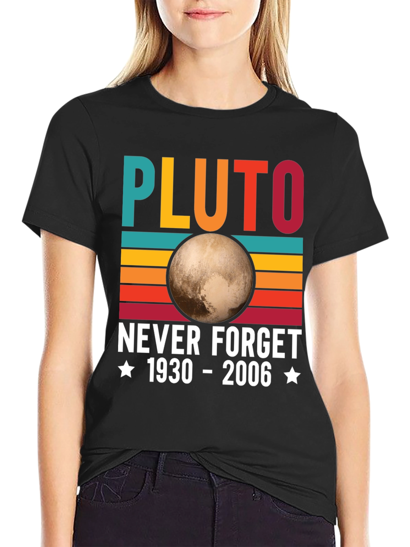 Retro Pluto Never Forget Graphic T-Shirt