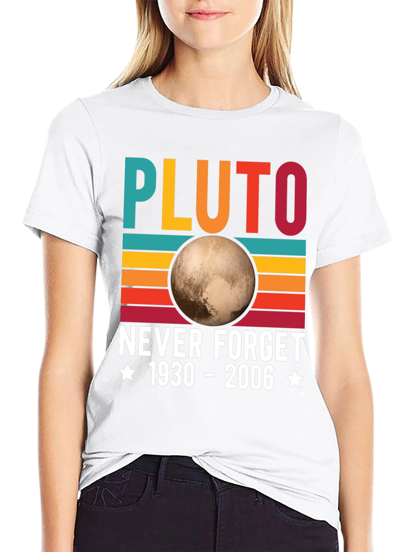 Retro Pluto Never Forget Graphic T-Shirt