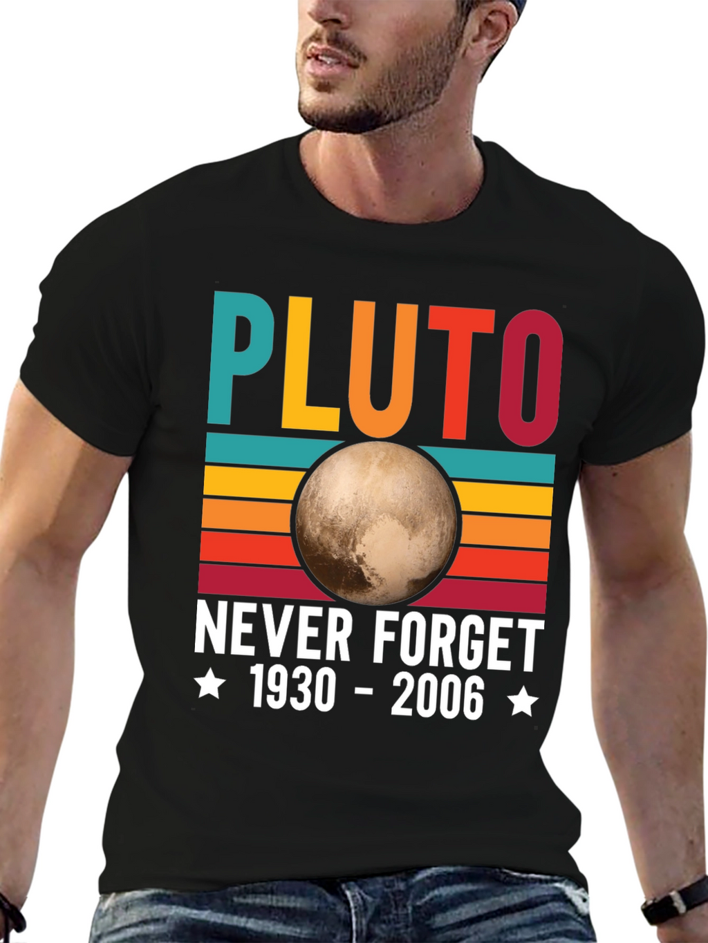 Retro Pluto Never Forget Graphic T-Shirt