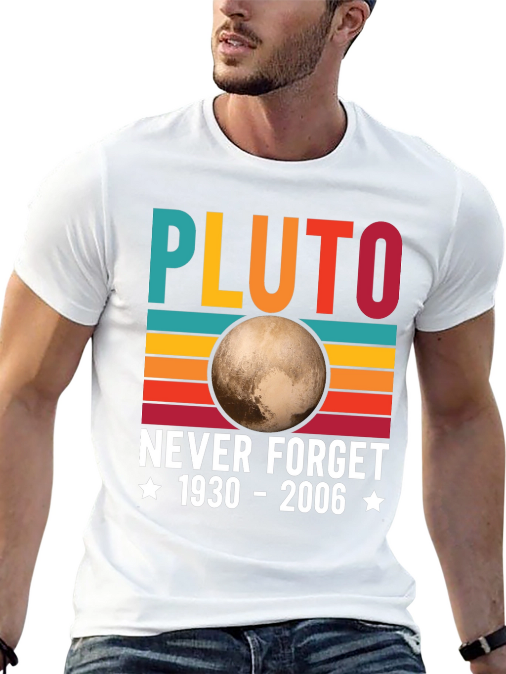 Retro Pluto Never Forget Graphic T-Shirt