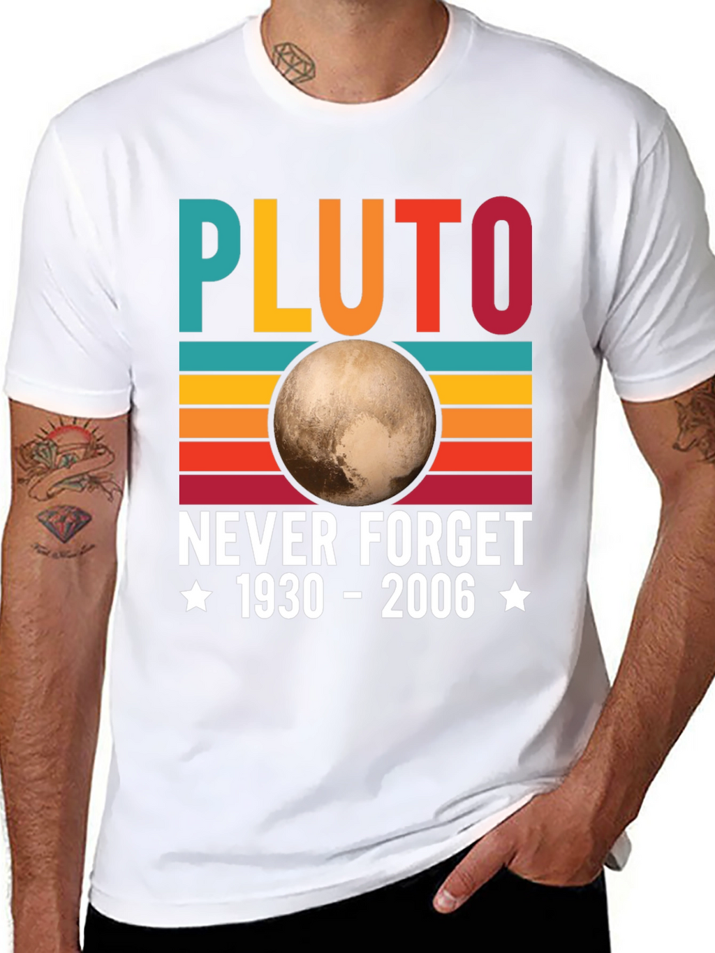 Retro Pluto Never Forget Graphic T-Shirt