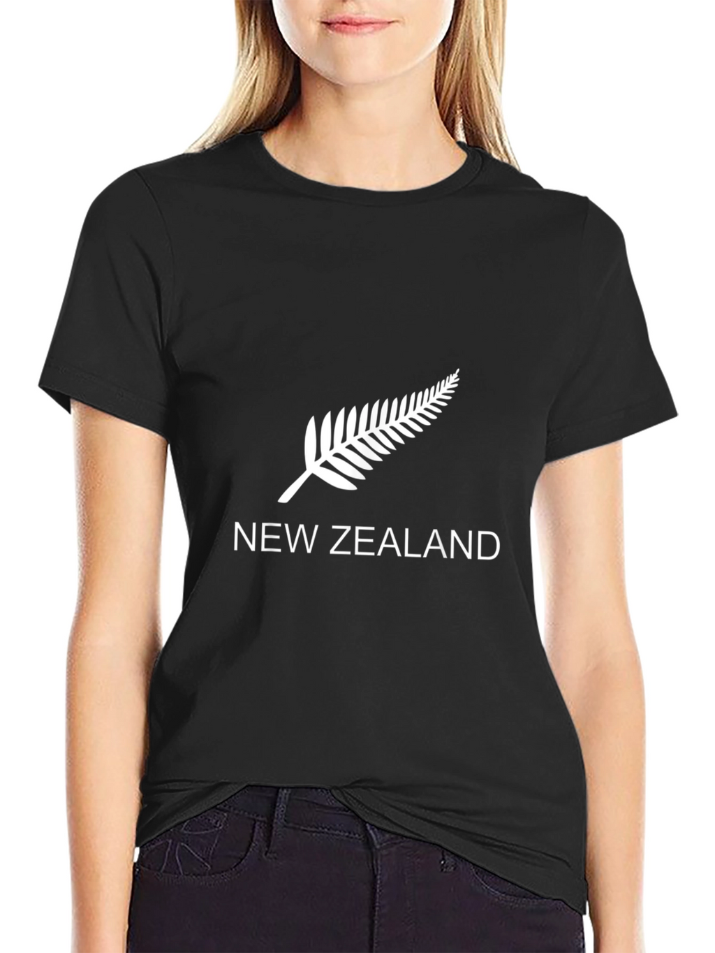 New Zealand Fern Graphic Black T-Shirt