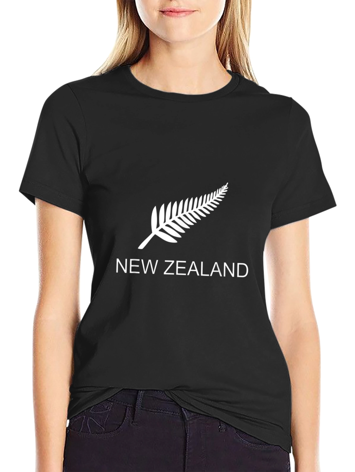New Zealand Fern Graphic Black T-Shirt