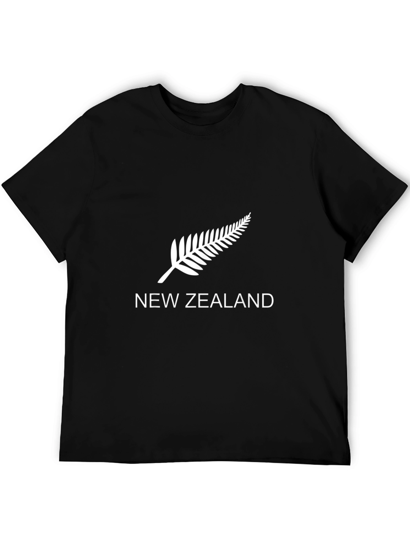 New Zealand Fern Graphic Black T-Shirt
