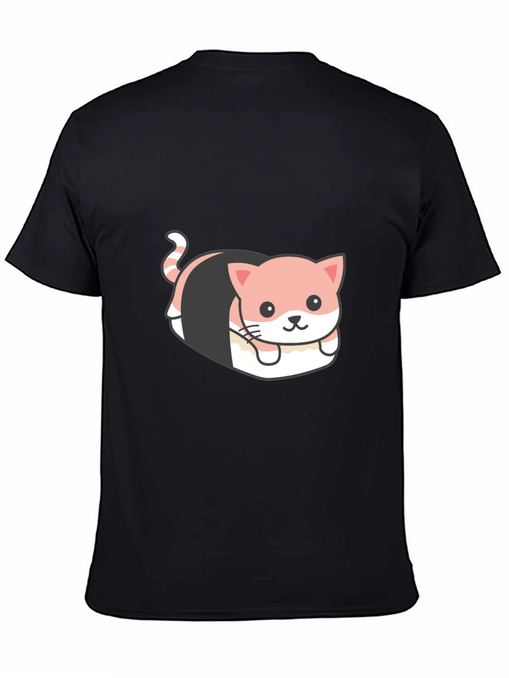 Sushi Cat Graphic Tee - Quirky Black T-Shirt