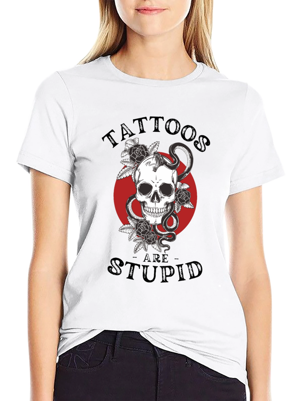Tattoos Are Stupid Skull & Snake T-Shirt